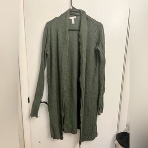Long sleeve green duster cardigan